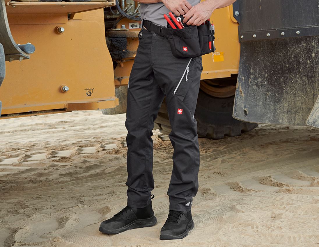 Spodnie robocze: Spodnie wielokieszeniowe e.s.ambition + czarny/platynowy 3