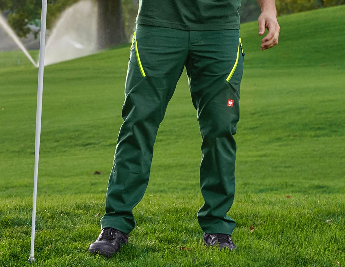 Spodnie robocze: Spodnie wielokieszeniowe e.s.ambition + zielony/żółty ostrzegawczy 1
