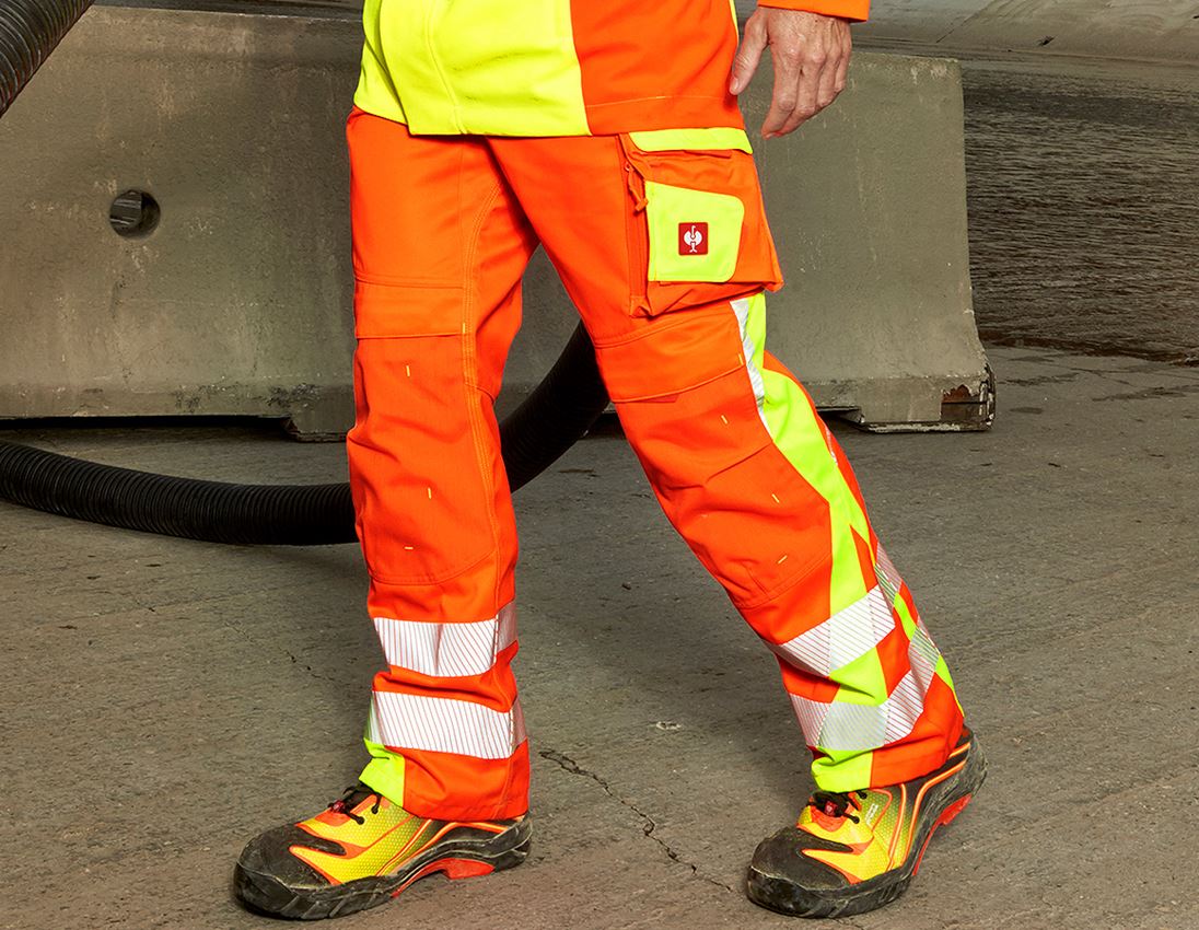 Spodnie robocze: Spodnie do pasa ostrzeg. e.s.motion 2020 zimowe + pomarańczowy ostrzegawczy/żółty ostrzegawczy