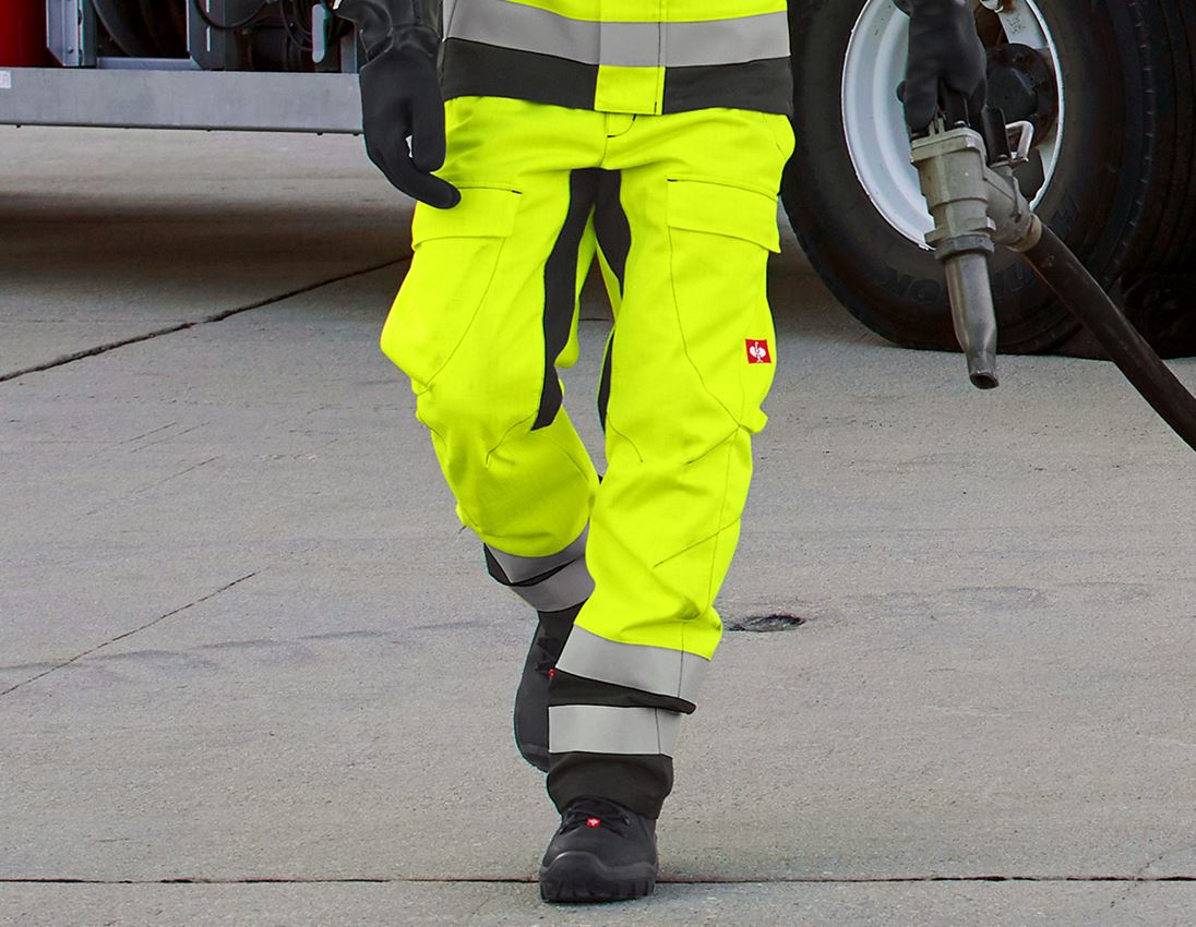 Spodnie robocze: e.s. Spodnie do pasa multinorm high-vis + żółty ostrzegawczy/czarny