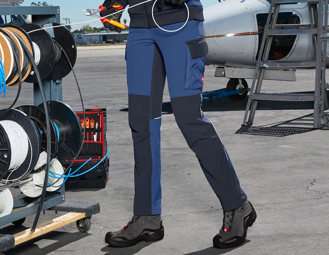 Spodnie robocze: Spodnie funkc. typu cargo e.s.dynashield, damskie + kobaltowy/pacyficzny