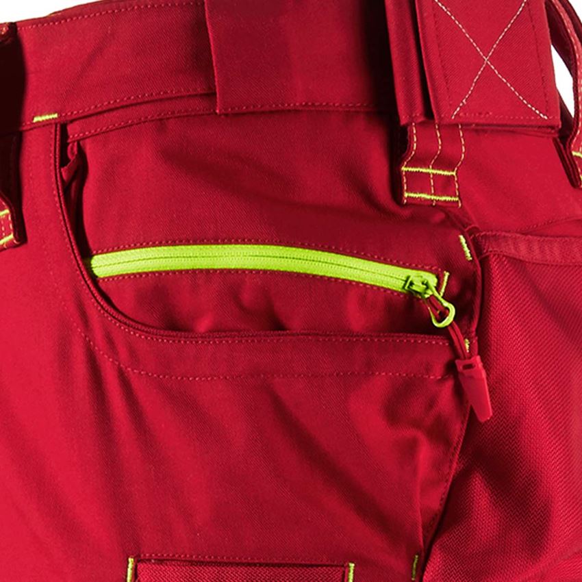 Spodnie robocze: Spodnie do pasa e.s.motion 2020 + ognistoczerwony/żółty ostrzegawczy 2