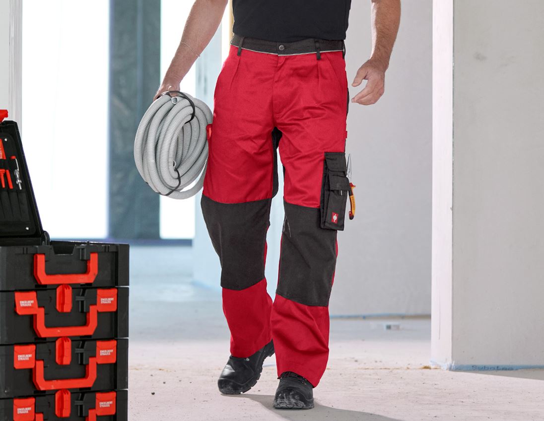 Spodnie robocze: Spodnie do pasa e.s.image + czerwony/czarny 7