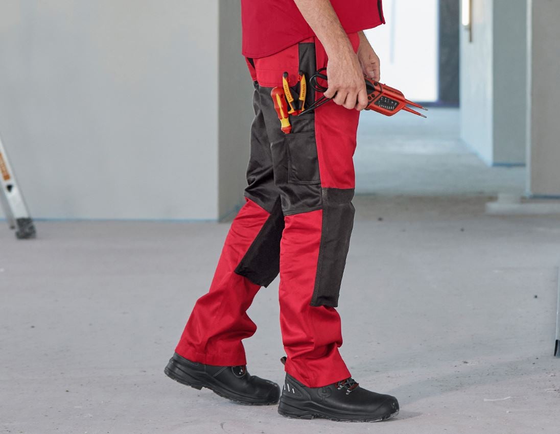 Spodnie robocze: Spodnie do pasa e.s.image + czerwony/czarny 1