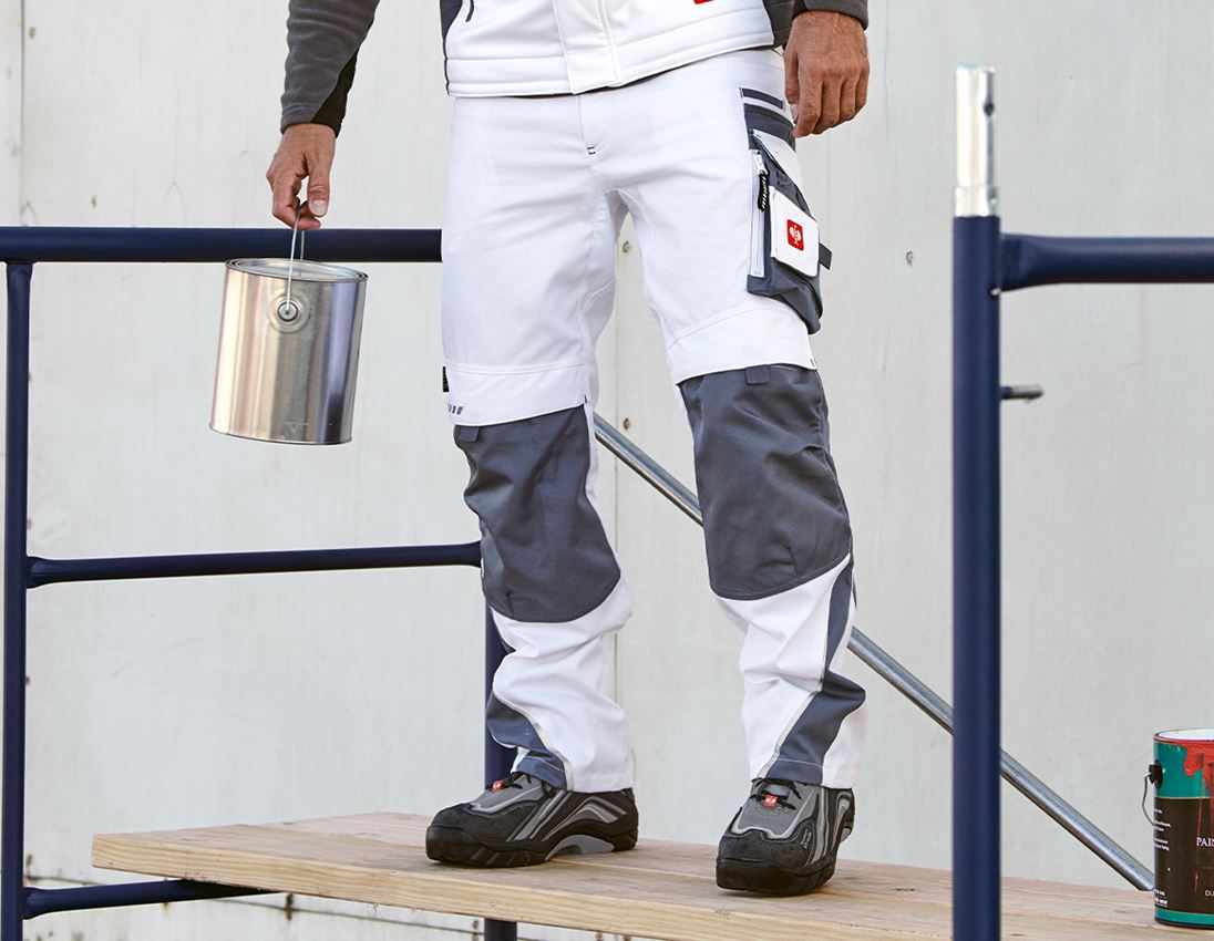 Spodnie robocze: Spodnie do pasa e.s.motion zimowe + biały/szary 1