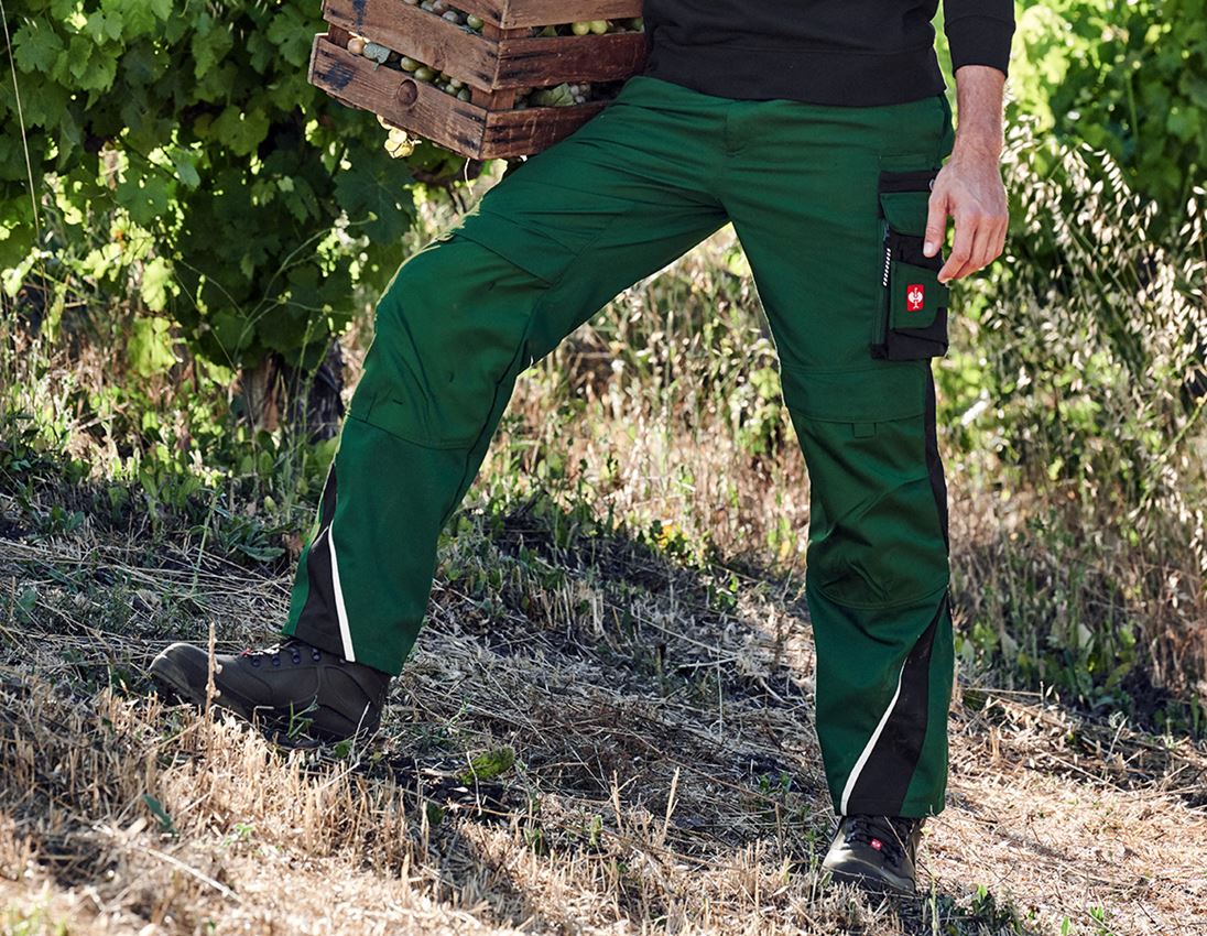 Spodnie robocze: Spodnie do pasa e.s.motion zimowe + zielony/czarny