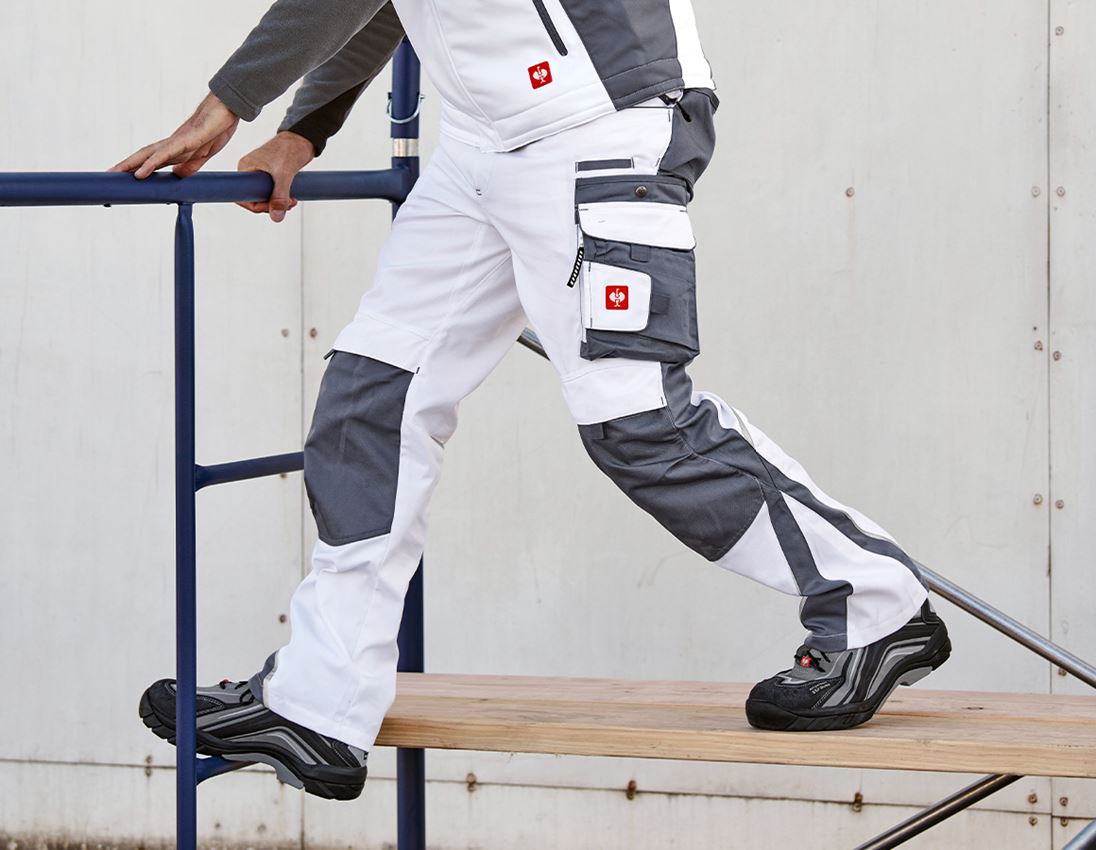 Spodnie robocze: Spodnie do pasa e.s.motion zimowe + biały/szary