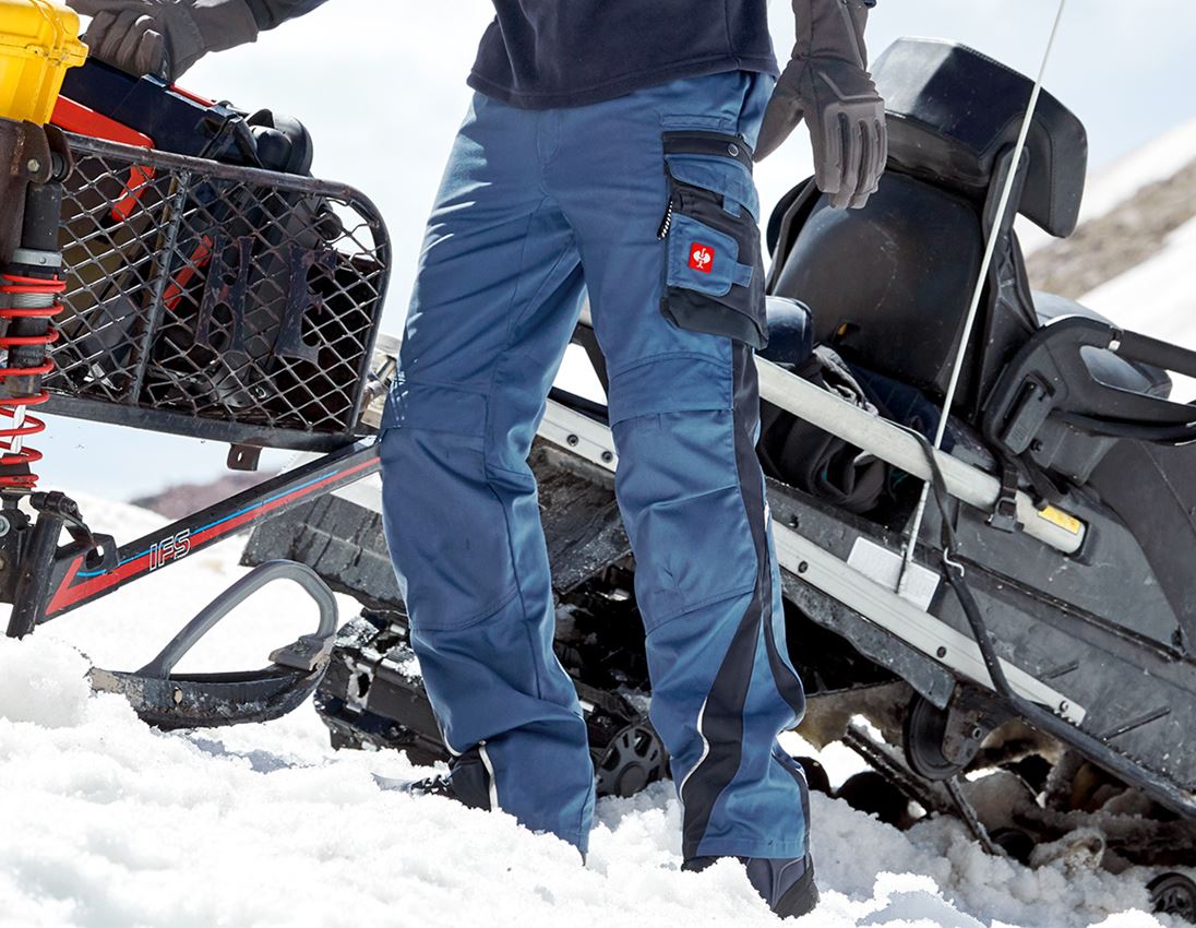 Spodnie robocze: Spodnie do pasa e.s.motion zimowe + kobaltowy/pacyficzny
