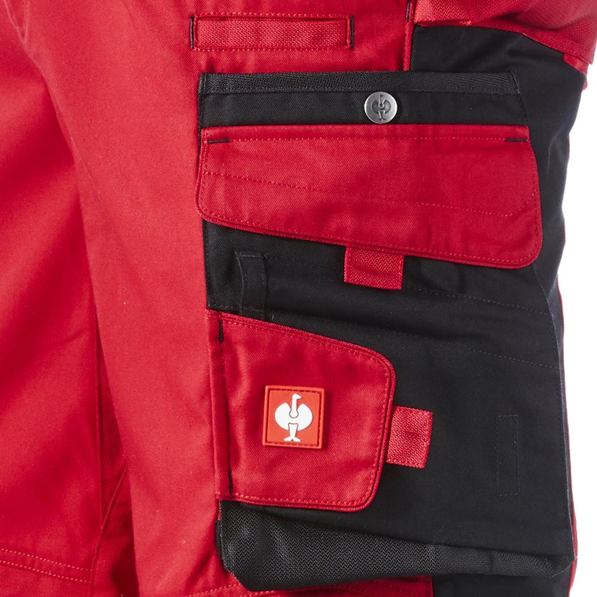 Spodnie robocze: Spodnie do pasa e.s.motion zimowe + czerwony/czarny 2