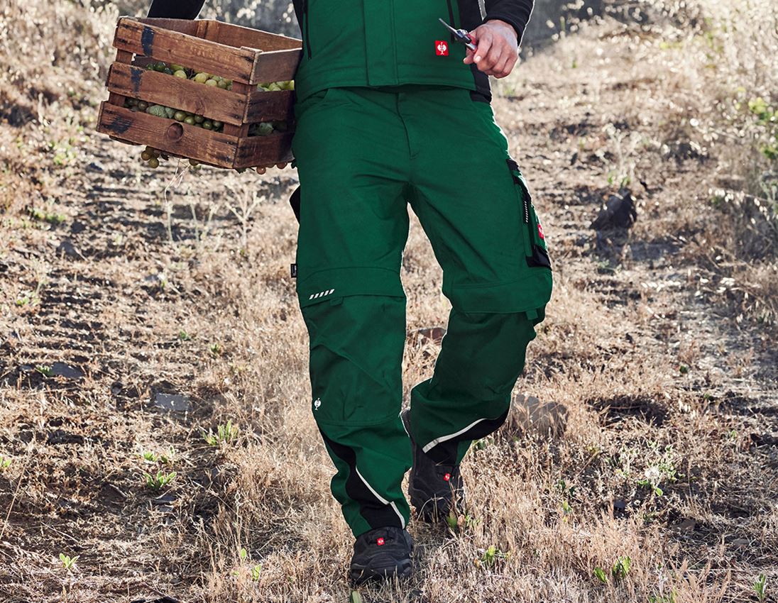 Spodnie robocze: Spodnie do pasa e.s.motion + zielony/czarny