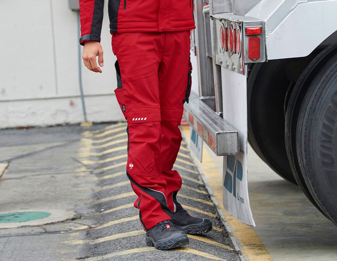 Spodnie robocze: Spodnie do pasa e.s.motion + czerwony/czarny 1