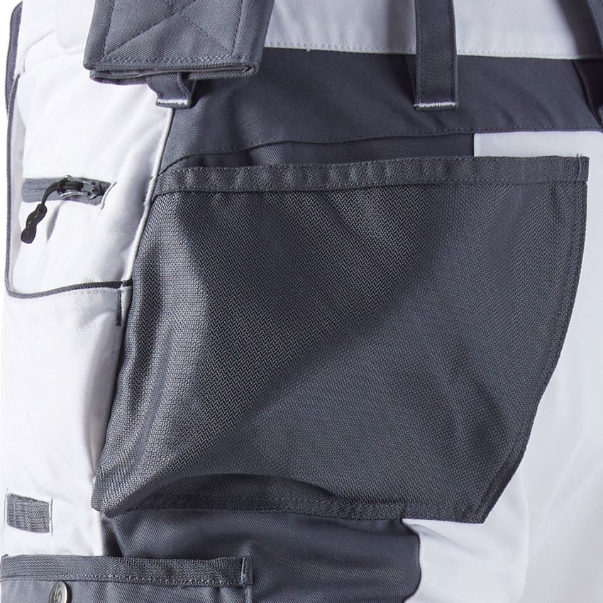 Spodnie robocze: Spodnie do pasa e.s.motion + biały/szary 2