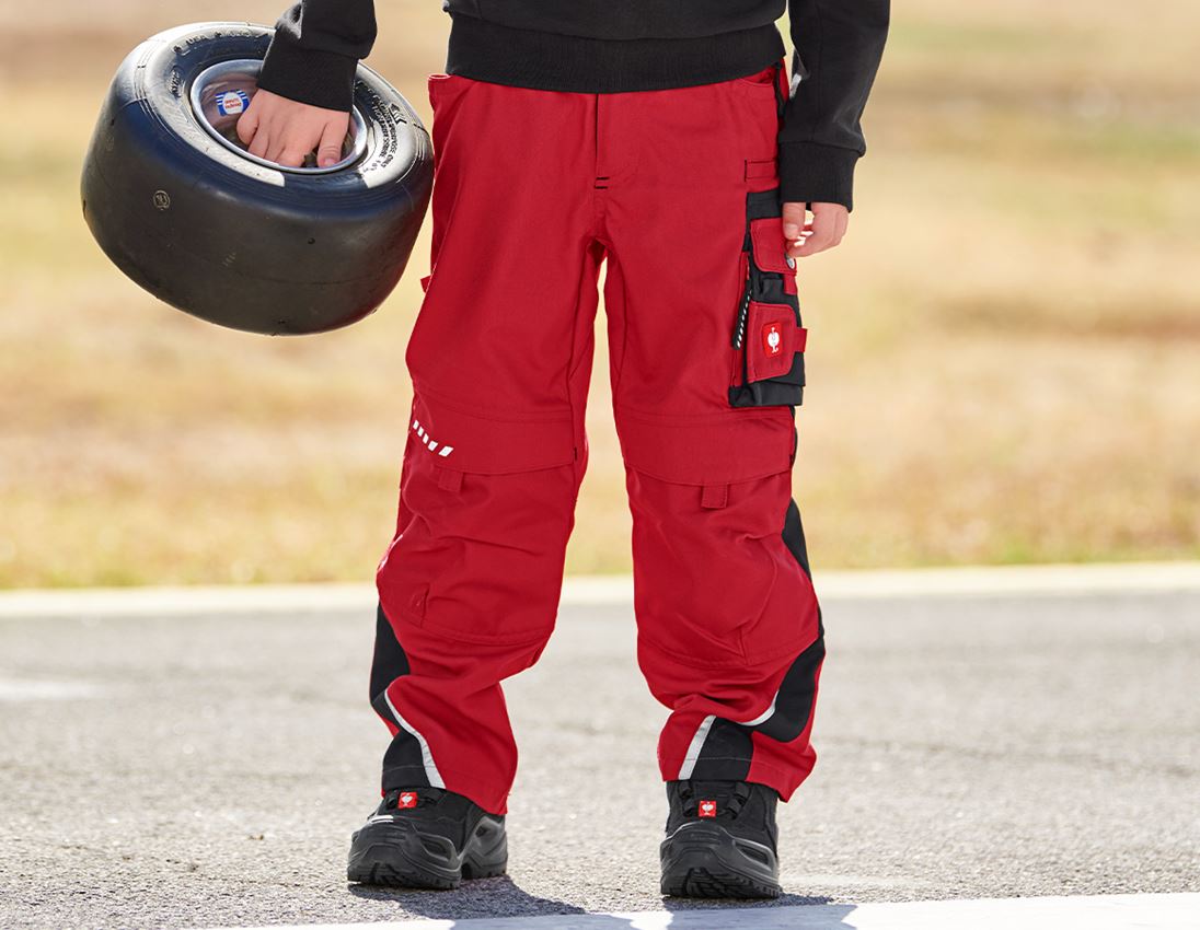Spodnie: Spodnie dziecięce do pasa e.s.motion + czerwony/czarny