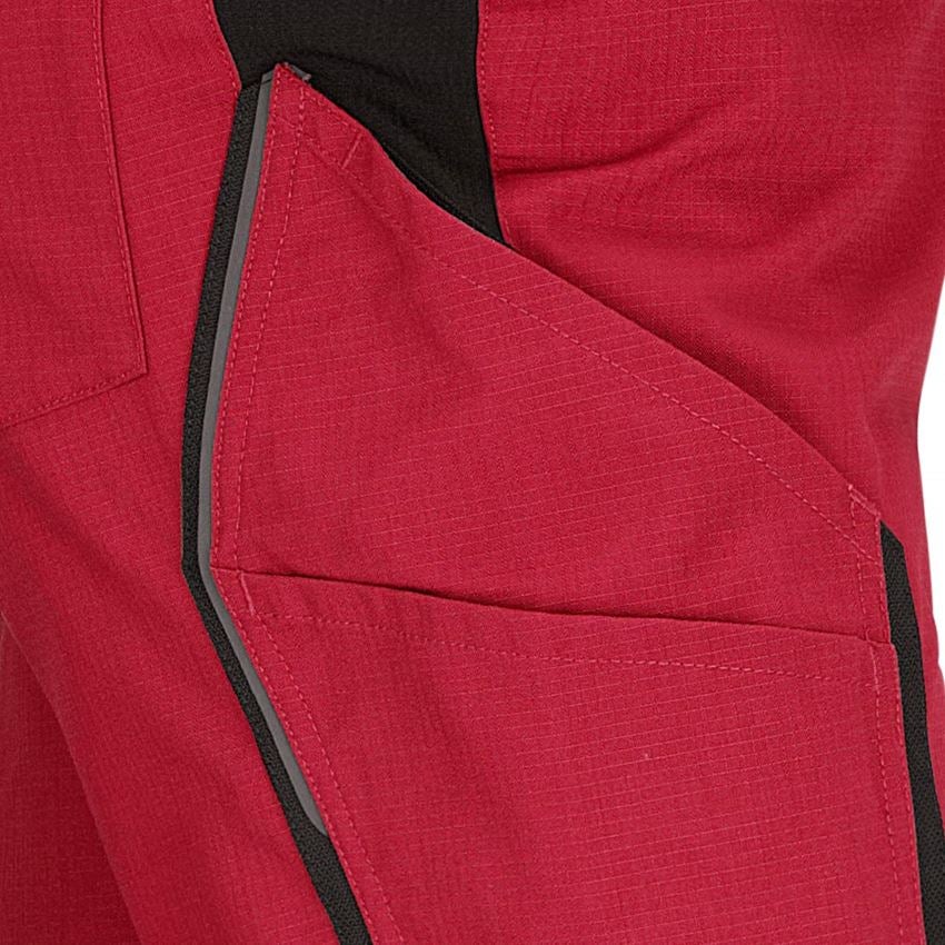 Spodnie robocze: Spodnie do pasa e.s.vision, męskie + czerwony/czarny 2