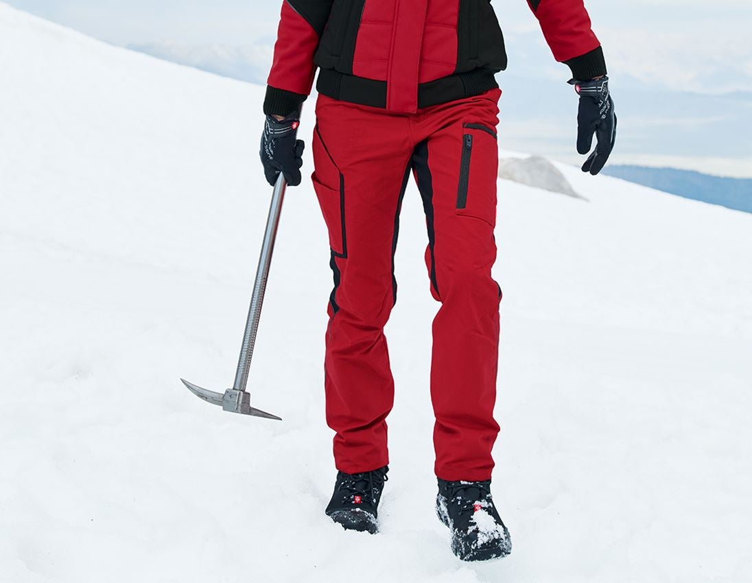 Spodnie robocze: Spodnie damskie zimowe e.s.vision + czerwony/czarny
