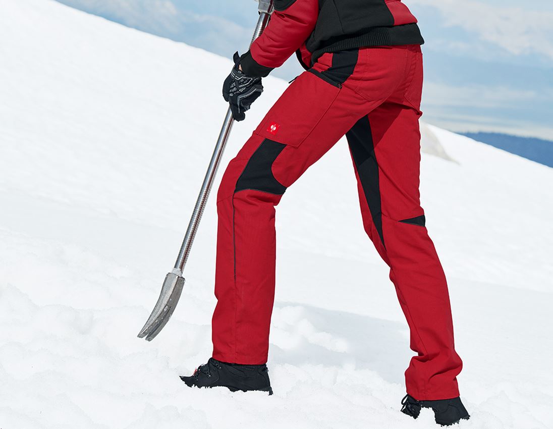 Spodnie robocze: Spodnie damskie zimowe e.s.vision + czerwony/czarny 1