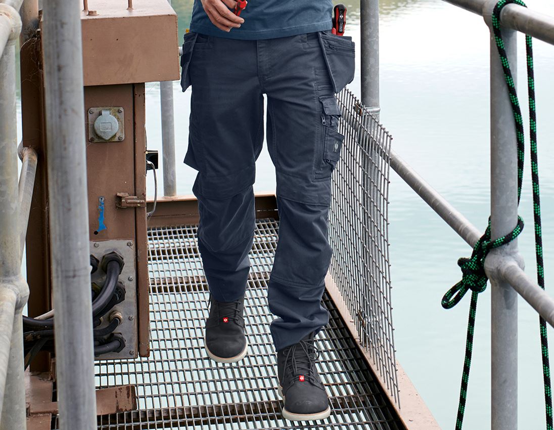 Spodnie robocze: Spodnie do pasa e.s.motion ten tool-pouch + niebieski łupkowy