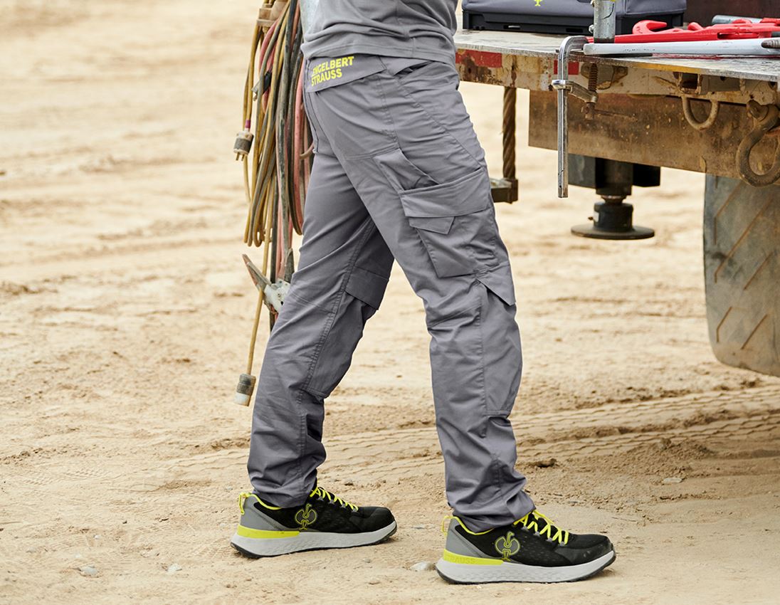 Spodnie robocze: Spodnie do pasa e.s.trail + szary bazaltowy/żółty acid 1