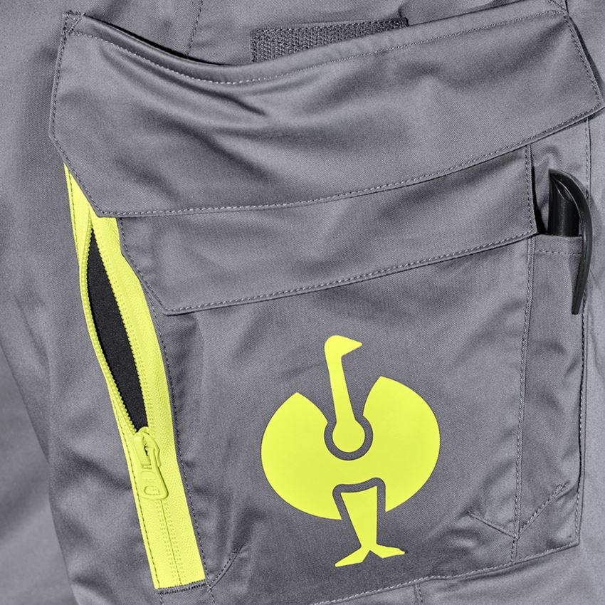 Spodnie robocze: Spodnie do pasa e.s.trail + szary bazaltowy/żółty acid 2