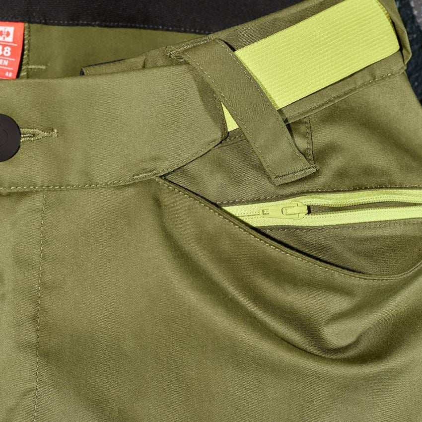 Spodnie robocze: Spodnie do pasa e.s.trail + zielony jałowcowy/zielony limonkowy 2