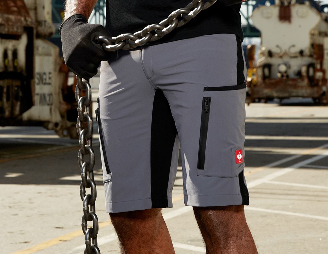 Spodnie robocze: Szorty e.s.vision stretch, męskie + szary/czarny