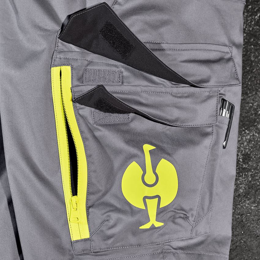 Spodnie robocze: Szorty e.s.trail + szary bazaltowy/żółty acid 2