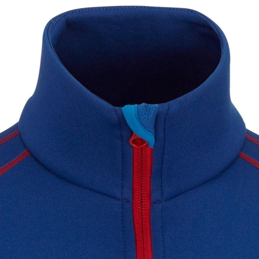 Koszulki | Pulower | Koszule: Bluza Troyer funkc. thermo stretch e.s.motion 2020 + chabrowy/ognistoczerwony 2