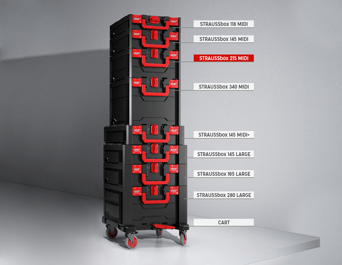 System STRAUSSbox: STRAUSSbox 215 midi + czarny/czerwony