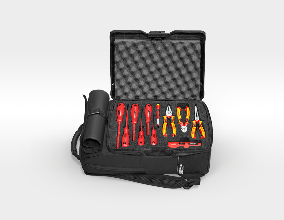 Narzędzia: Wkład narzędziowy dla elektr. + plecak STRAUSSbox + czarny