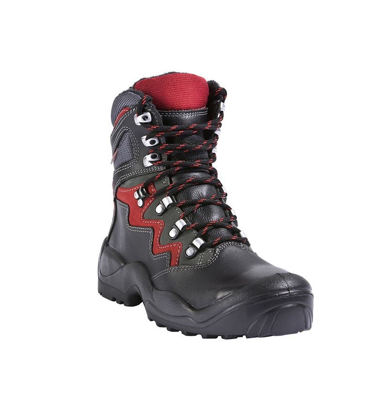 S3: S3 Zimowe buty bezpieczne wysokie Lech + czarny/antracytowy/czerwony 1