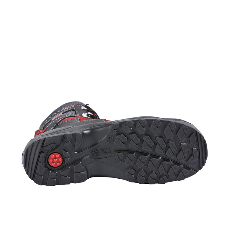 Buty dekarskie: S3 Zimowe buty bezpieczne wysokie Lech + czarny/antracytowy/czerwony 2