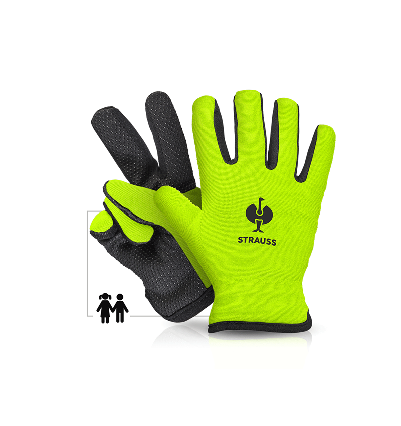 Akcesoria: e.s. Zimowe rękawice dziecięce Fleece Comfort + żółty ostrzegawczy/czarny