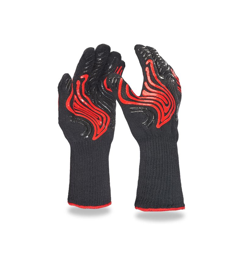 Tekstylne: e.s. Rękawice chroniące przed wysoką temp. Heat-Ex + czarny/czerwony