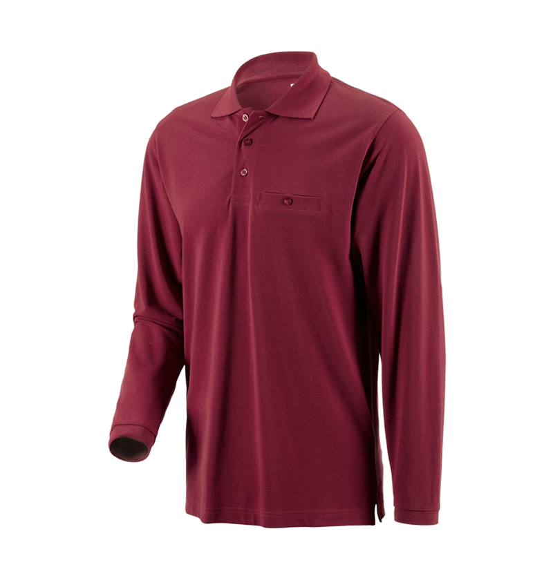 Koszulki | Pulower | Koszule: e.s. Koszulka polo długi rękaw cotton Pocket + bordowy 1