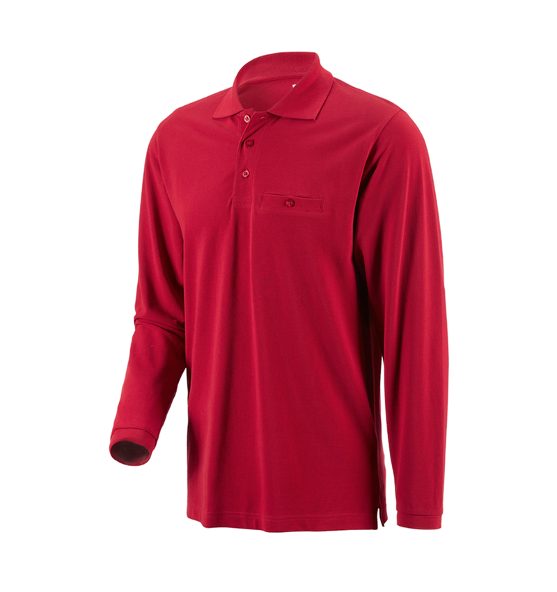 Koszulki | Pulower | Koszule: e.s. Koszulka polo długi rękaw cotton Pocket + czerwony 1