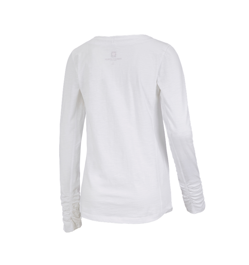 Koszulki | Pulower | Bluzki: e.s. Bluzka długi rękaw cotton slub, damska + biały 2