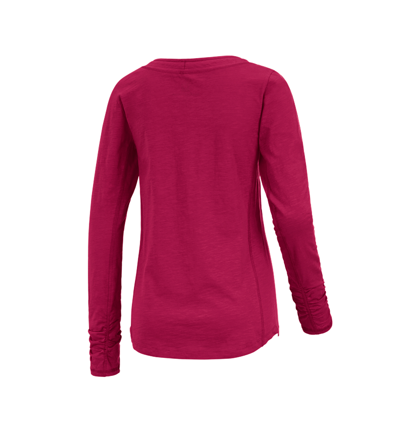 Koszulki | Pulower | Bluzki: e.s. Bluzka długi rękaw cotton slub, damska + malinowy 1