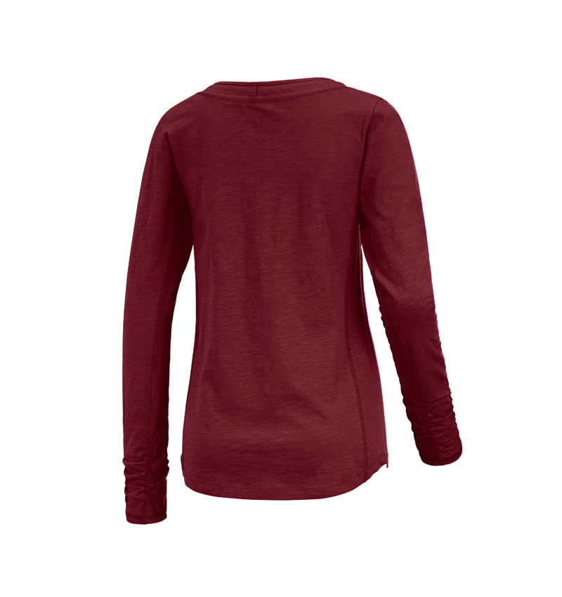 Koszulki | Pulower | Bluzki: e.s. Bluzka długi rękaw cotton slub, damska + rubinowy 1