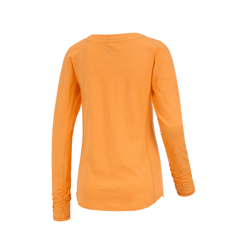 Koszulki | Pulower | Bluzki: e.s. Bluzka długi rękaw cotton slub, damska + jasnopomarańczowy 1