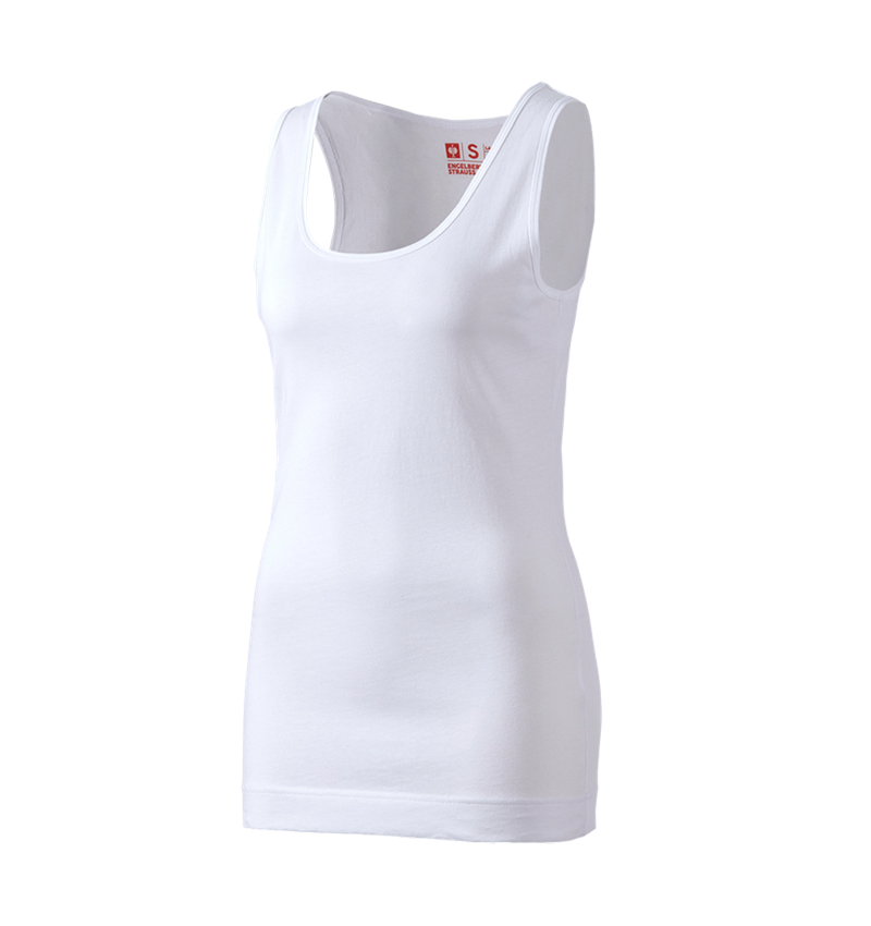 Koszulki | Pulower | Bluzki: e.s. Koszulka bez rękawów długa cotton, damska + biały 1