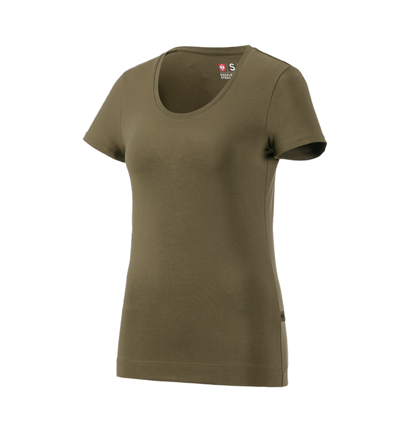 Koszulki | Pulower | Bluzki: e.s. Koszulka cotton stretch, damska + błotnista zieleń 3