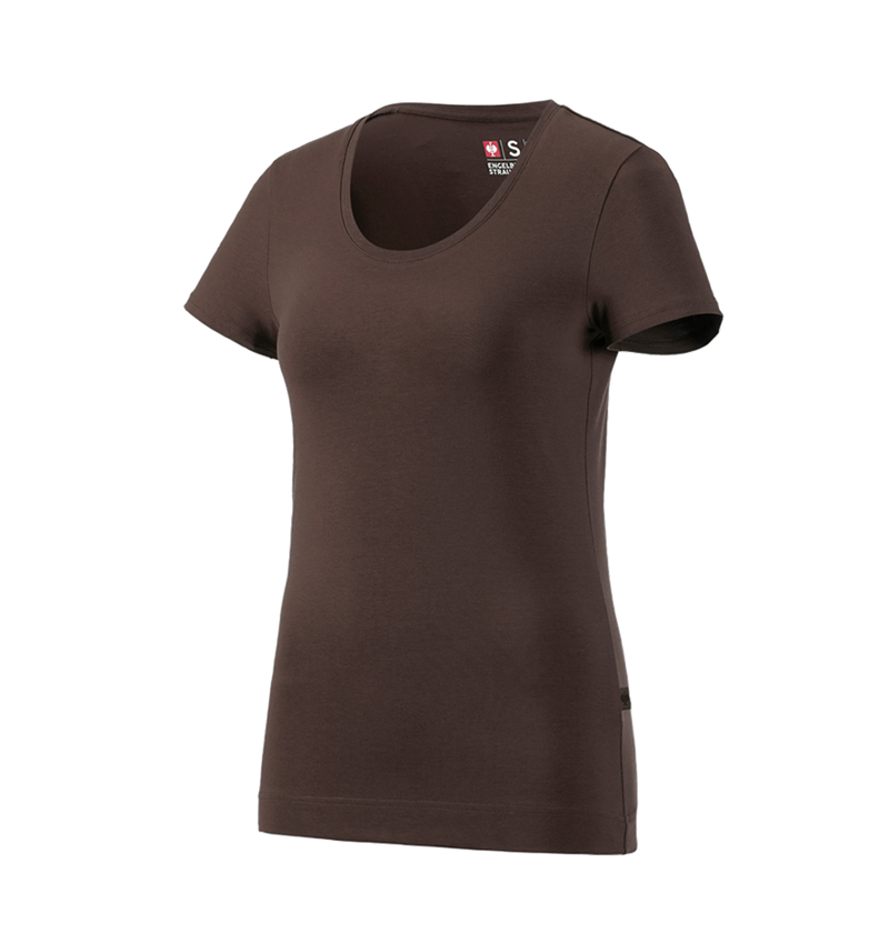 Koszulki | Pulower | Bluzki: e.s. Koszulka cotton stretch, damska + kasztanowy 2