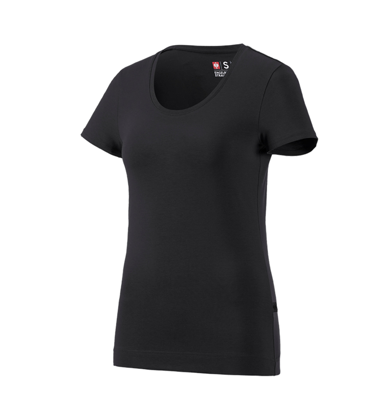 Koszulki | Pulower | Bluzki: e.s. Koszulka cotton stretch, damska + czarny 2