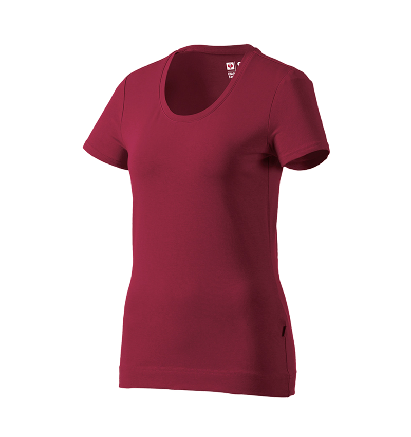 Koszulki | Pulower | Bluzki: e.s. Koszulka cotton stretch, damska + bordowy 3