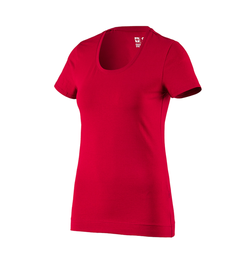 Koszulki | Pulower | Bluzki: e.s. Koszulka cotton stretch, damska + ognistoczerwony 2