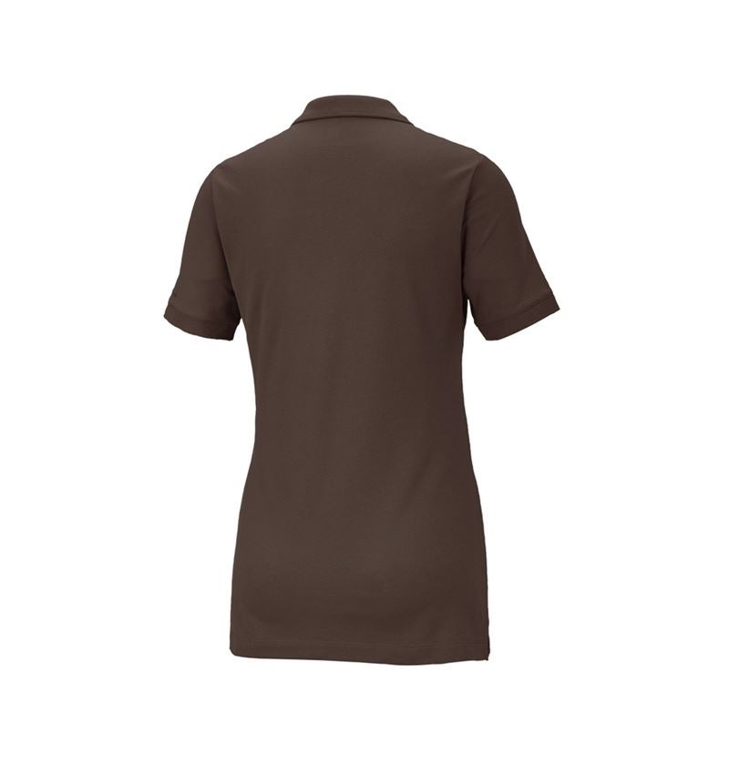 Koszulki | Pulower | Bluzki: e.s. Koszulka polo z piki cotton stretch, damska + kasztanowy 3