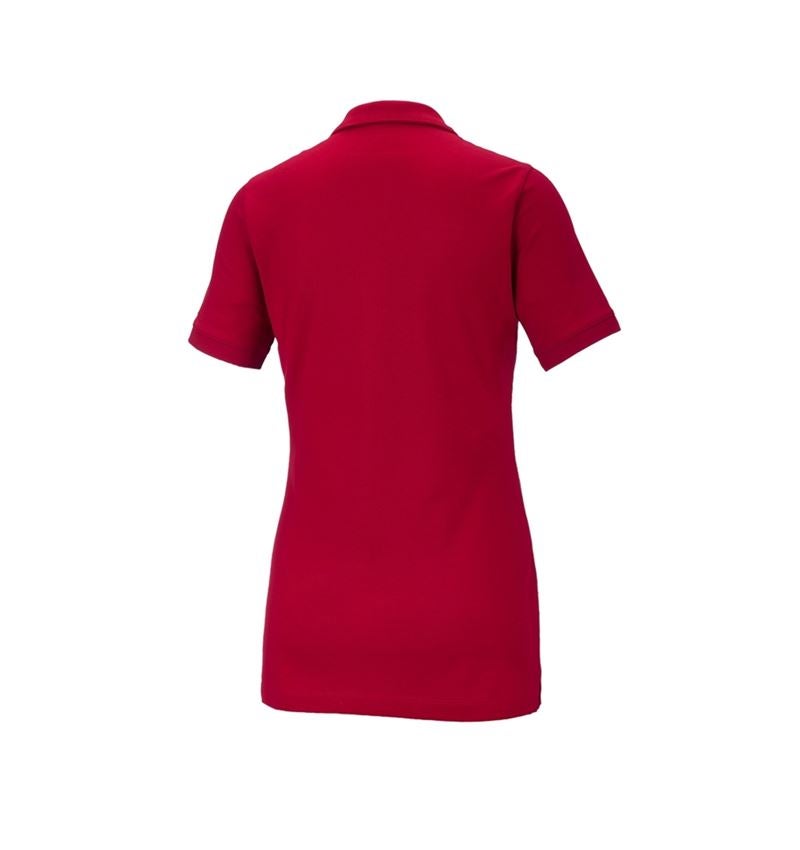 Koszulki | Pulower | Bluzki: e.s. Koszulka polo z piki cotton stretch, damska + ognistoczerwony 3