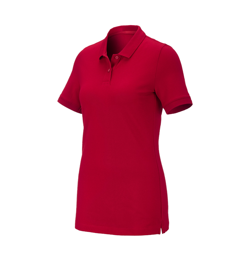 Koszulki | Pulower | Bluzki: e.s. Koszulka polo z piki cotton stretch, damska + ognistoczerwony 2
