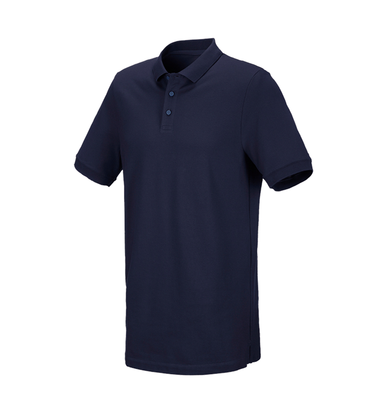 Koszulki | Pulower | Koszule: e.s. Koszulka polo z piki cotton stretch, long fit + granatowy 2