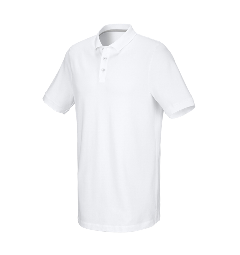 Koszulki | Pulower | Koszule: e.s. Koszulka polo z piki cotton stretch, long fit + biały 2